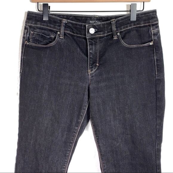 White House mid rise black straight leg crop jeans size 0 B142 - Picture 2 of 5